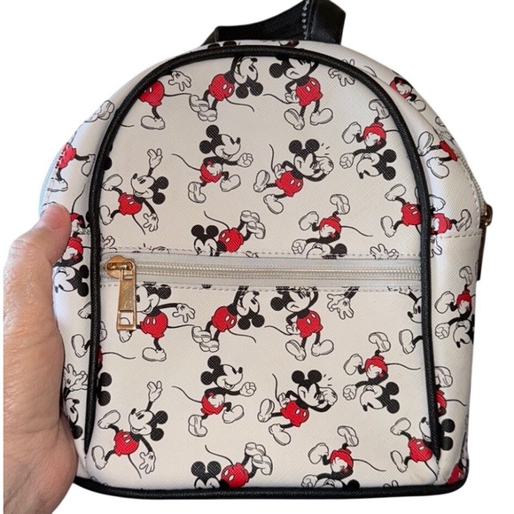 Mickey Mouse Mini Backpack All Over Print Cute Disney Fashion Bag - Picture 1 of 7
